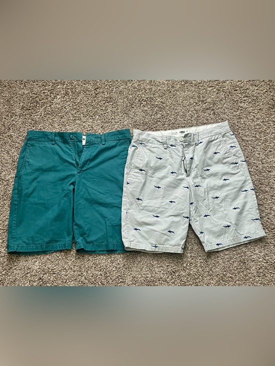Old Navy Other - Old Navy Teal/Grey Flat-Front Chino Shorts set, like new